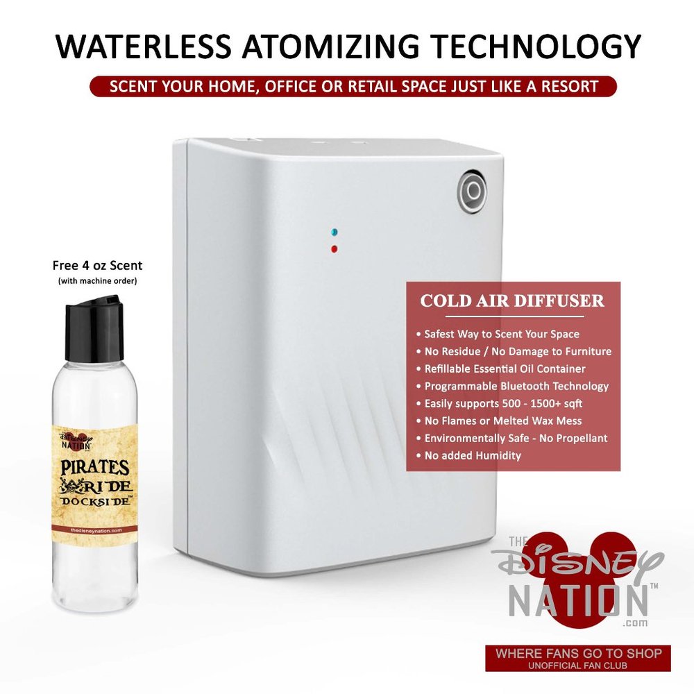 Cold Air Essential Oil Diffuser with Free 4 Oz Park Scented Oil Waterless Refill